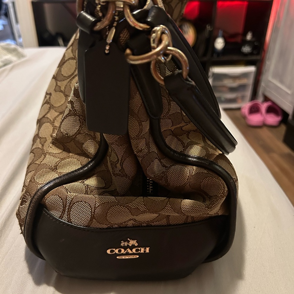 Coach Signature Phoebe Carryall Hobo Bag Purse Brown
